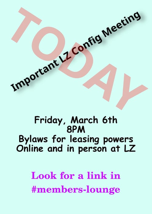 Important LZ Lease Bylaw Config Meeting